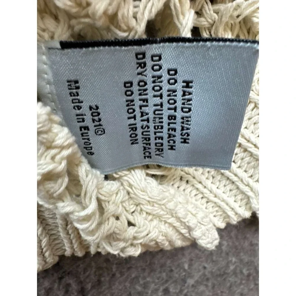Racer Worldwide Cross Net Weave Oversized Pullover Sweater Beige Size M Unisex - Picture 7 of 11